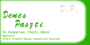 denes paszti business card